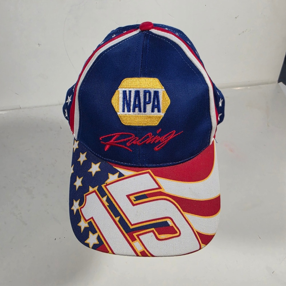 NAPA Racing Michael Waltrip 15 Hat Patriotic Stars Stripes NASCAR Baseball Cap